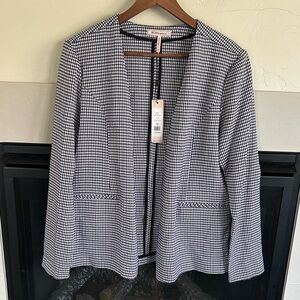 BCBGeneration $118 Open Front Houndstooth Lined Blazer XS career preppy NWT